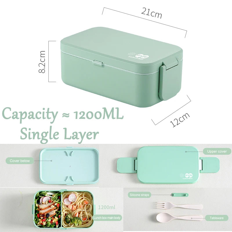 Green Bamboo Fiber Lunch Box