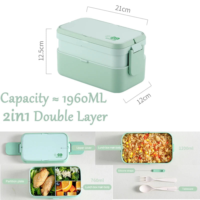 Green Bamboo Fiber Lunch Box