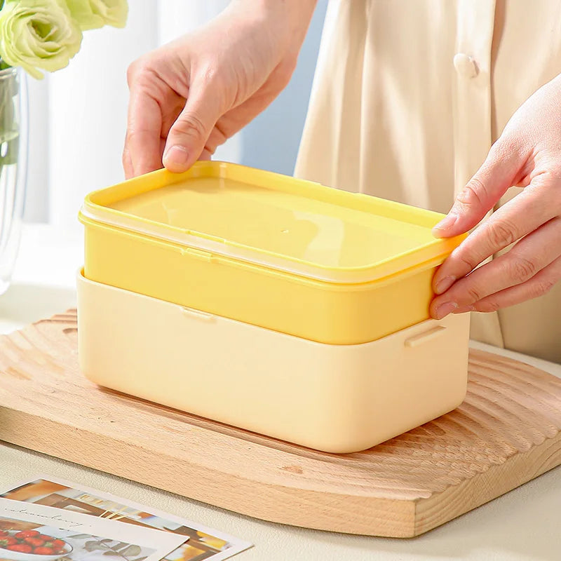 Yellow Picnic Lunch Box Double Layer