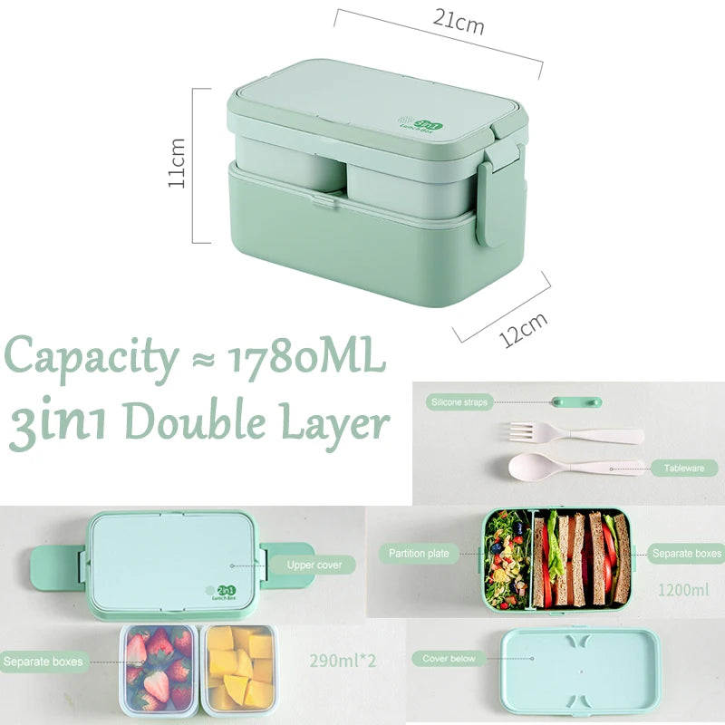 Green Bamboo Fiber Lunch Box