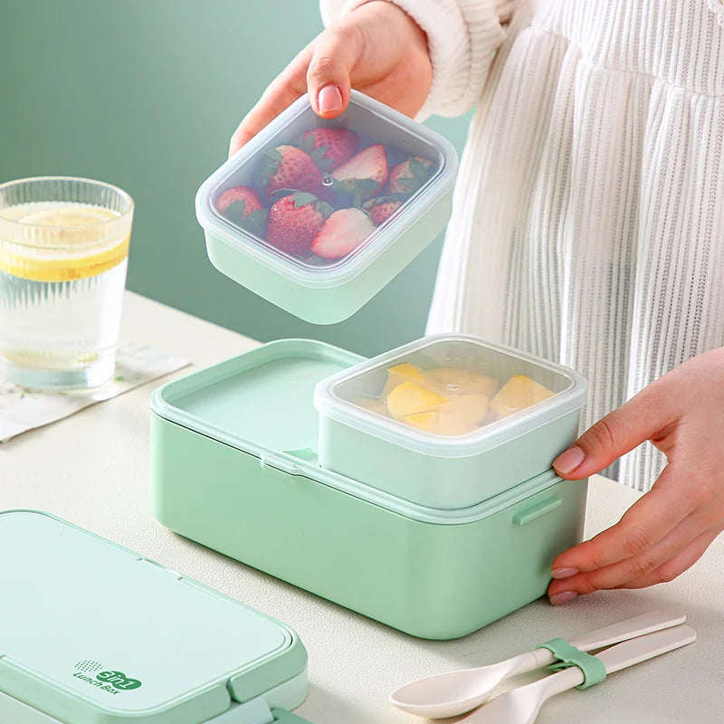 Green Bamboo Fiber Lunch Box